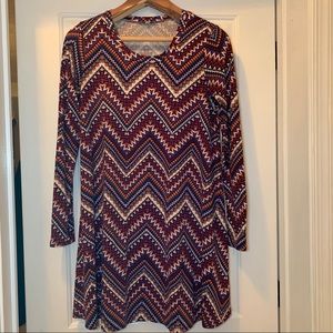 Charlotte Russe Chevron Swing Dress - Size Small